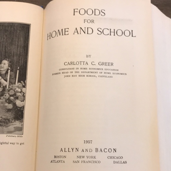 Vintage cook book text book foods for home and school Carlotta Greer cookbook - Picture 6 of 16